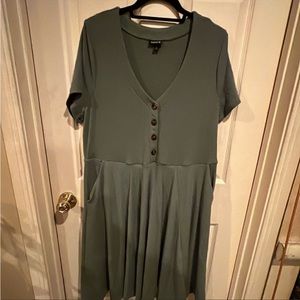 Torrid - Sage Green Ribbed Dress with Pockets - NWOT